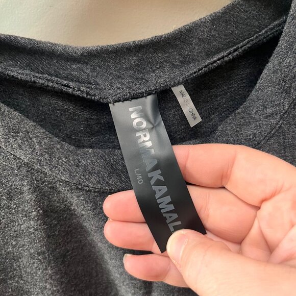 Norma Kamali Sleeveless‎ Charcoal Gray Mini Dress With Front Pockets  Cotton ble - Picture 3 of 5